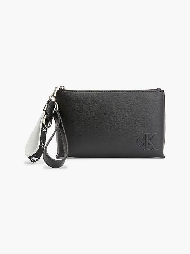 Calvin Klein USA Recycled Makeup With Keyring Womens Bag Black 1456390-CB